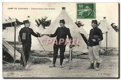 Ansichtskarte AK Militaria Camp de Sissonne Transmission des ordres