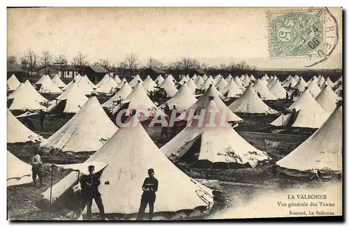 Cartes postales Militaria La Valbonne Vue generale des tentes