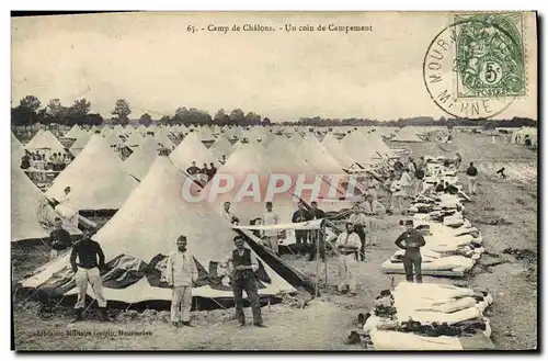 Cartes postales Militaria Camp de Chalons Un coin du campement