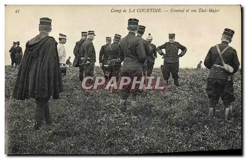 Cartes postales Militaria Camp de la Courtine General et son Etat Major