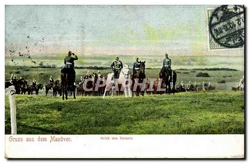 VINTAGE POSTCARD Militaria Gruss aus dem Manover Kritik of Kaisers�