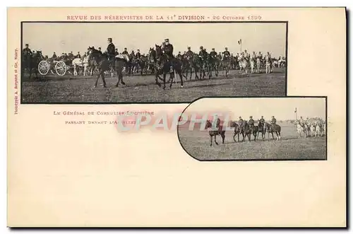 Cartes postales Militaria Revue des Reservistes de la 11eme division 1899