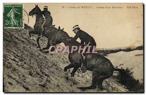 Cartes postales Militaria Camp de Mailly Assaut d&#39un mamelon Cheval