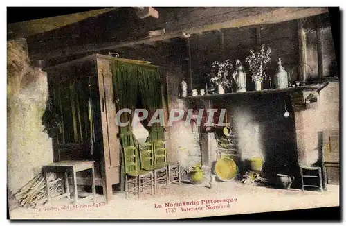 Ansichtskarte AK Folklore Normandie Interieur Normand