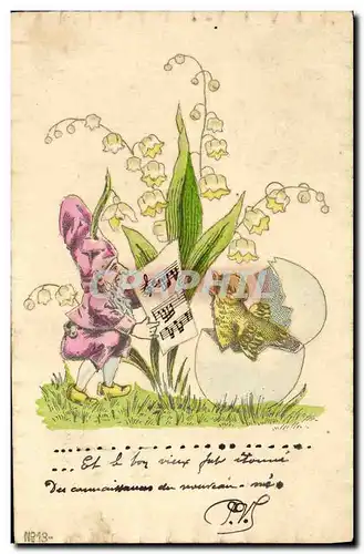 Cartes postales Lutin Fantaisie Oiseau oeuf