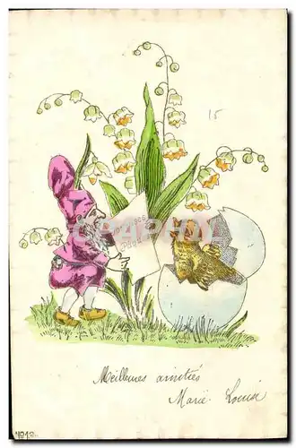 Cartes postales Lutin Fantaisie Oeuf Poussin