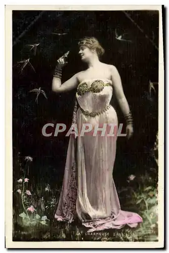 Cartes postales Fantaisie Femme La charmeuse d&#39oiseaux