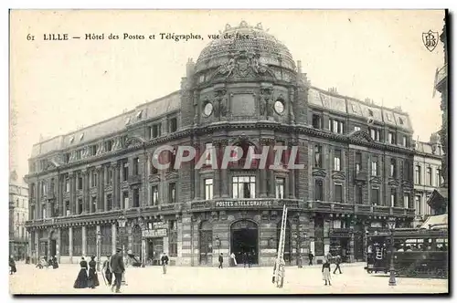 Ansichtskarte AK Lille Hotel des Postes et Telegraphes vue de face Tramway