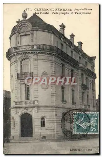 Ansichtskarte AK Hotel des Postes Clermont Ferrand La Poste Telegraphe et Telephone