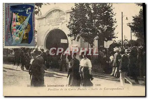 Ansichtskarte AK Exposition internationale d&#39electricite Marseille 1908 Pavillon de la Carte Postale Salle de