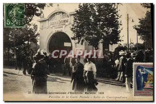 Ansichtskarte AK Exposition internationale d&#39electricite Marseille 1908 Pavillon de la Carte Postale Salle de