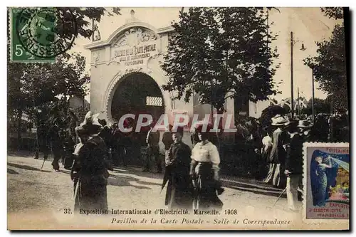 Cartes postales Exposition internationale d&#39electricite Marseille 1908 Pavillon de la Carte Postale Salle de