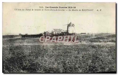 Ansichtskarte AK Moulin a vent Un coin du champ de bataille de Notre Dame de Lorette Le moulin de Bouvigny