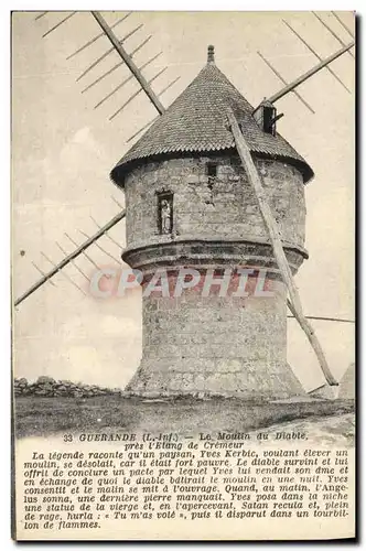 Cartes postales Moulin a vent Guerande Le moulin du diable par l&#39etang de Cremeur
