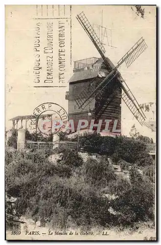 Cartes postales Moulin a vent Paris Moulin de la Galette