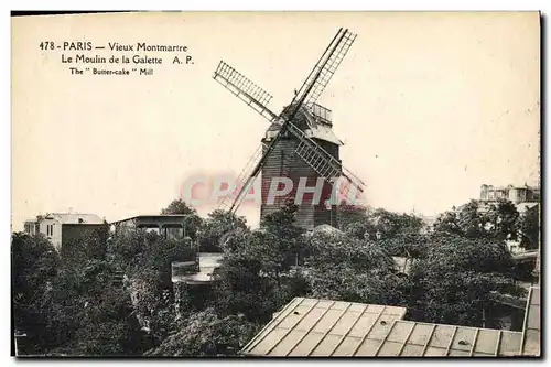 Ansichtskarte AK Moulin a vent Paris Vieux Montmartre La Moulin de la Galette