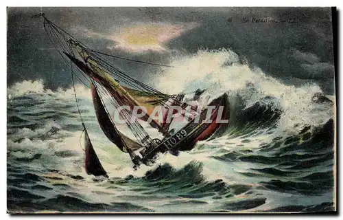 Cartes postales Bateau Peche En perdition