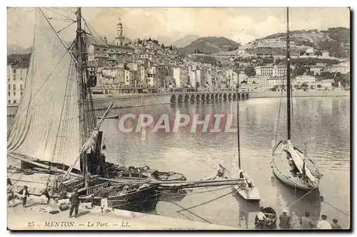 Cartes postales Bateau Peche Menton Le port