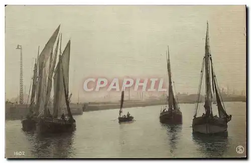 Cartes postales Bateau Peche (carte toilee)