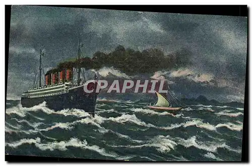 Cartes postales Bateau En mer Transatlantique en vue des Cotes de France