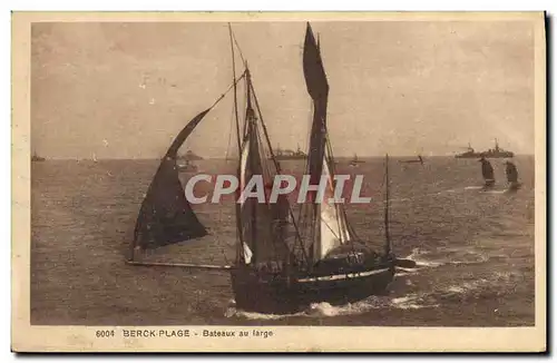 Cartes postales Bateau Peche Berck plage Bateaux au large