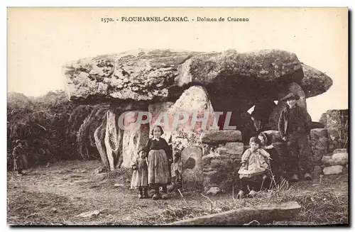 Ansichtskarte AK Dolmen Menhir Plouharnel Carnac Dolmen de Cruenno Enfants Folklore