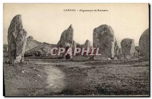 Ansichtskarte AK Dolmen Menhir Carnac Alignements de Kermario