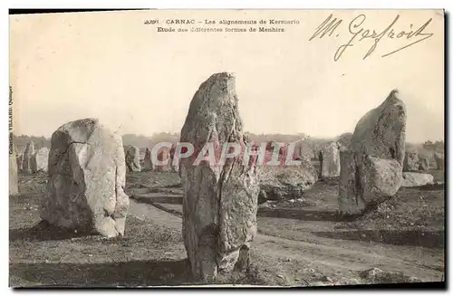 Ansichtskarte AK Dolmen Menhir Carnac Alignements de Kermario