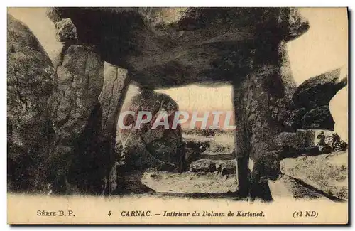 Ansichtskarte AK Dolmen Menhir Carnac Interieur du dolmen de Kerloned