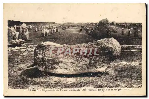 Ansichtskarte AK Dolmen Menhir Carnac Alignements de menec