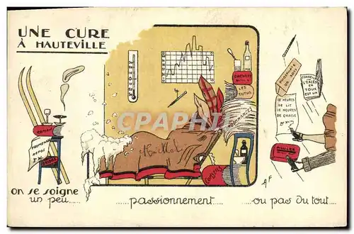 Ansichtskarte AK Fantaisie Illustrateur Une cure a Hauteville Ski