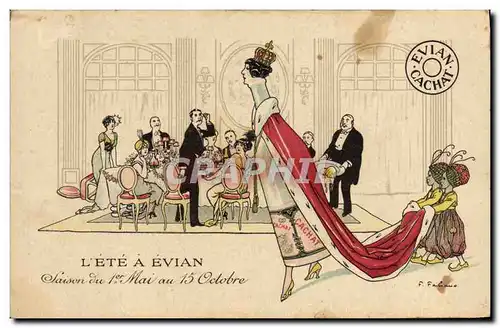 Cartes postales Fantaisie Illustrateur L&#39Ete a Evian