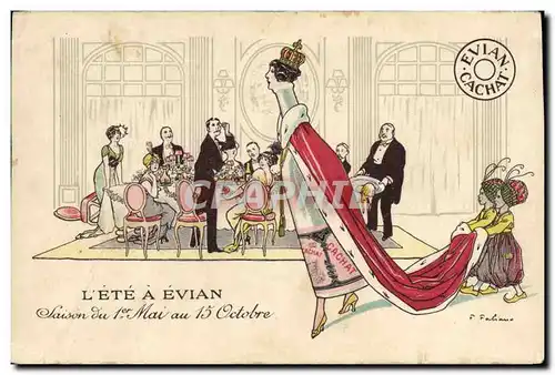 Cartes postales Fantaisie Illustrateur L&#39Ete a Evian