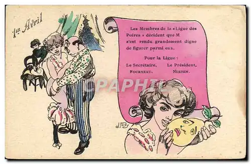 Cartes postales Fantaisie Illustrateur Femme Les membres de la ligue des Poires