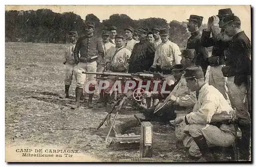 Cartes postales Militaria Camp de Carpiagne Mitrailleuse au tir