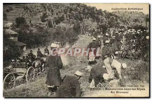 Cartes postales Militaria Manoeuvres dans les Alpes Au bivouac