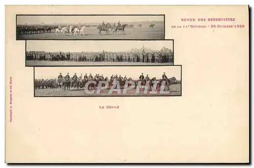 Ansichtskarte AK Militaria Revue des Reservistes de la 11 eme division 1899 Le defile