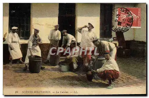 Cartes postales Militaria la cuisine