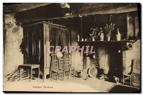 Cartes postales Folklore Interieur Normand