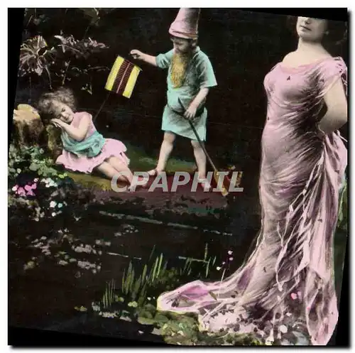 Cartes postales Fantaisie Lutin Femme