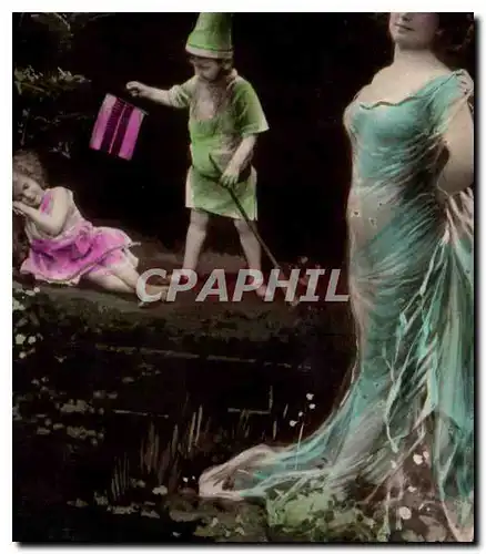 Cartes postales Fantaisie Lutin Femme