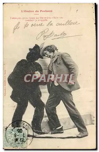 Cartes postales Fantaisie L&#39ombre du pochard Alcool