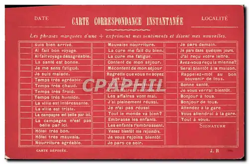 Cartes postales Cartes Postales Carte correspondance instantanee