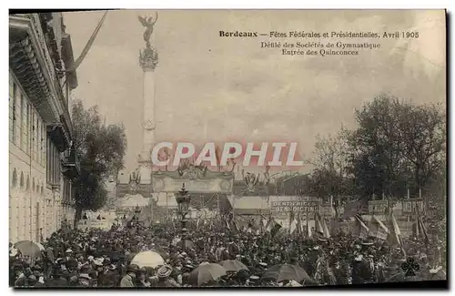 Cartes postales Cartes Postales Bordeaux Fetes federales et presidentielles Avril 1905 Defile Marque Trefle Coll