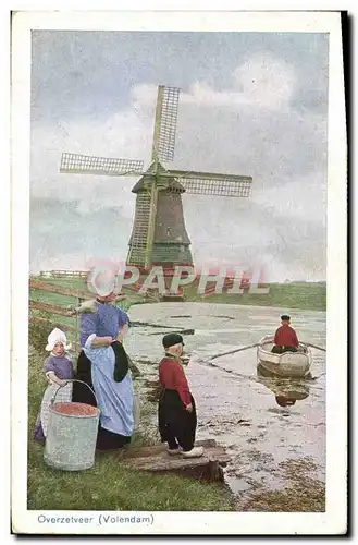 Ansichtskarte AK Moulin a vent Overzetveer Volendam Folklore
