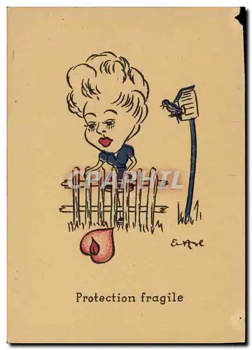 Cartes postales Fantaisie Illustrateur Protection fragile