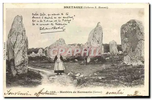 Ansichtskarte AK Dolmen Menhir Menhirs de Kermario Carnac Botrel