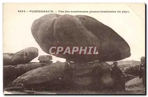 Ansichtskarte AK Dolmen Menhir Ploumanac&#39h Une des nombreuses pierres branlantes du pays Folklore