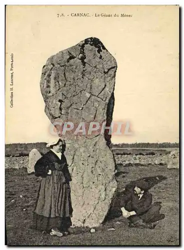 Ansichtskarte AK Dolmen Menhir Carnac Le geant du Menec Folklore