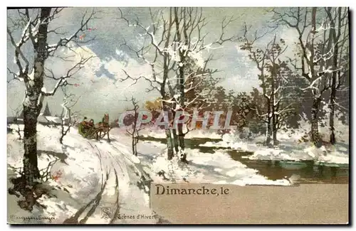 Cartes postales Fantaisie Illustrateur Scenes d&#39hiver